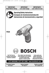Bosch PS20 Consignes De Fonctionnement/Sécurité