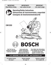 Bosch CM12SD Consignes De Fonctionnement/Sécurité