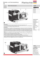 Rietschle ZEPHYR VLR 400 Instructions D'utilisation Et D'entretien