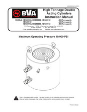 BVA Hydraulics HDG30006 Manuel D'instructions
