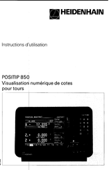 Heidenhain POSITIP 850 Instructions D'utilisation