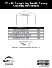 ShelterLogic Pop-Up 22561 Instructions De Montage