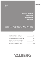 VALBERG 980314 - WD 10614 A/D W180C Consignes D'utilisation