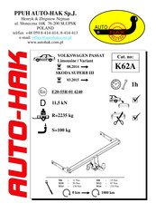 Auto-Hak K62A Instructions De Montage