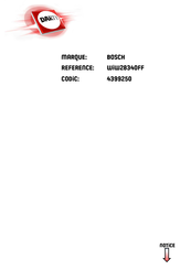 Bosch WIW28340FF Notice D'utilisation Et D'installation