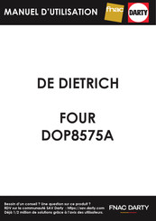 De Dietrich DOP8575A Guide D'utilisation