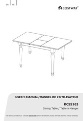 Costway KC55163 Manuel De L'utilisateur