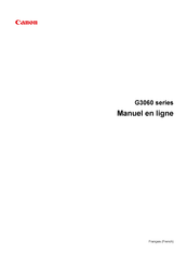 Canon G3060 Série Manuel En Ligne