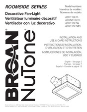 Broan-NuTone ROOMSIDE AER110LTK Instructions D'installation, D'utilisation Et D'entretien