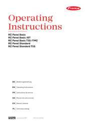 Fronius RC Panel Basic /BT Instructions D'opération
