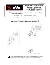 BVA Hydraulics HDG10010 Manuel D'instructions