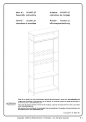 Walker Edison BU69BTLST Instructions De Montage