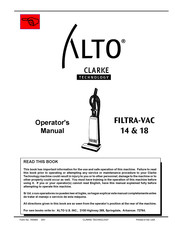 Clarke Technology ALTO FILTRA-VAC 14 Manuel De L'opérateur