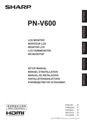 Sharp PN-V600 Manuel D'installation