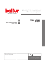 baltur 67550010 Manuel D'instructions Pour L'installation, L'emploi Et L'entretien