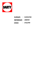 Samsung SR8939 Manuel D'utilisation