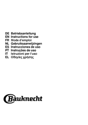 Bauknecht DE 5360 SG/1 Mode D'emploi