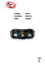 Philips PX840T/12 Mode D'emploi