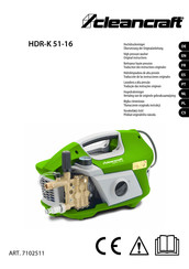 CleanCraft HDR-K 51-16 Traduction Des Instructions Originales