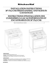 KitchenAid KGRS807SBL Instructions D'installation