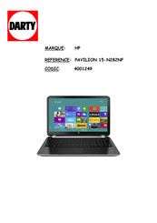 HP PAVILION 15-N282NF Manuel De L'utilisateur