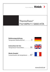 Knick ThermoTrans P32100P0/11-S0003-KTA Mode D'emploi