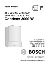 Bosch ZSB 22-3 CE 23 S 3600 Notice D'emploi