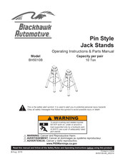 Blackhawk Automotive BH5010B Manuel Des Consignes D'utilisation Et Des Pièces