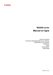 Canon MG6600 Serie Manuel En Ligne