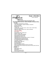 Audiovox PRESTIGE Platinum APS-350-A Manuel De L'utilisateur
