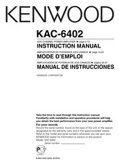Kenwood KAC-6402 Mode D'emploi