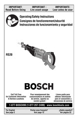Bosch RS20 Consignes De Fonctionnement/Sécurité