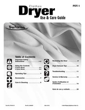 Maytag PDT-1 Guide D'utilisation Et D'entretien