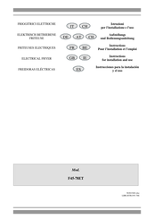 Lotus F45-78ET Instructions Pour L'installation Et L'emploi