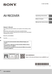 Sony XAV-AX8500 Mode D'emploi