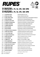 Rupes S245EPL Instructions De Fonctionnement