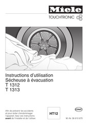 Miele Touchtronic T 1313 Instructions D'utilisation