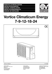 Vortice Climaticum Energy 18 Manuel D'installation
