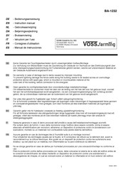 VOSS BA-1232 Consignes D'utilisation