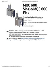 3D Systems MQC 600 Single Guide De L'utilisateur