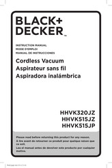 Black & Decker HHVK515JP Mode D'emploi