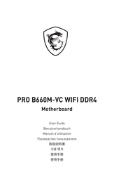 MSI PRO B660M-VC WIFI DDR4 Manuel D'utilisation