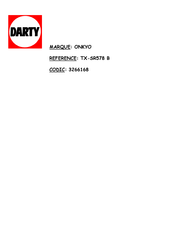 Onkyo 3266168 Manuel D'instructions