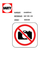 Gaggenau BSP 250-100 Notice D'utilisation
