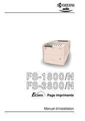 Kyocera ECOSYS mita FS-1800/N Manuel D'installation