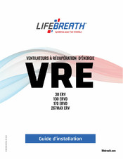 Lifebreath VRE 130 ERVD Guide D'installation