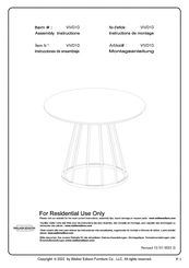 Walker Edison VIVD1D Instructions De Montage