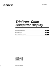 Sony Trinitron HMD-A440 Mode D'emploi