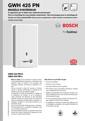 Bosch ProTankless GWH 425 PN Mode D'emploi