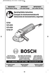Bosch 1375-03H Consignes De Fonctionnement/Sécurité